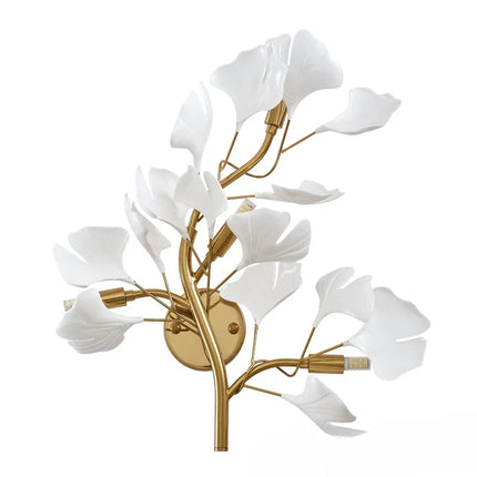 Ginkgo Leaf Wall Lamp | Nordic Luxury Sconce for Living Room & Bedroom