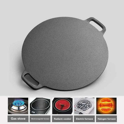 Multi-Functional Non-Stick Cast Iron Pancake Skillet with Textured Surface