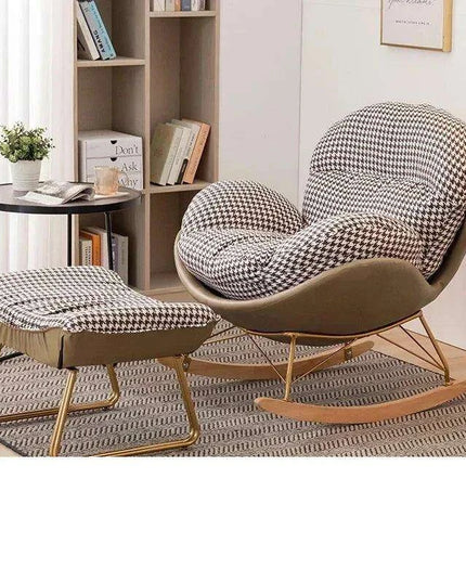 Plush Velvet Nordic Rocking Chair - Elegant Lounge Seating for Ultimate Relaxation