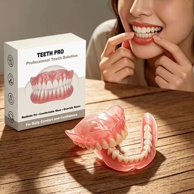 New Soft Silicone Upper & Lower Dentures Comfort Realistic False Teeth Bright Smile Oral Teeth Appliance For Daily Adult Use new-soft-silicone-upper-lower-dentures-comfort-realistic-false-teeth-bright-smile-oral-teeth-appliance-for-daily-adult-use