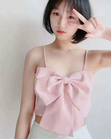 Trendy Y2K Bow-Accented Summer Top for Stylish Night Out Adventures
