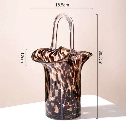Stylish Bag-Inspired Glass Vase for Contemporary Home Decor and Plant Presentation