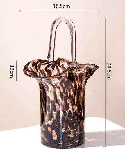 Stylish Bag-Inspired Glass Vase for Contemporary Home Decor and Plant Presentation