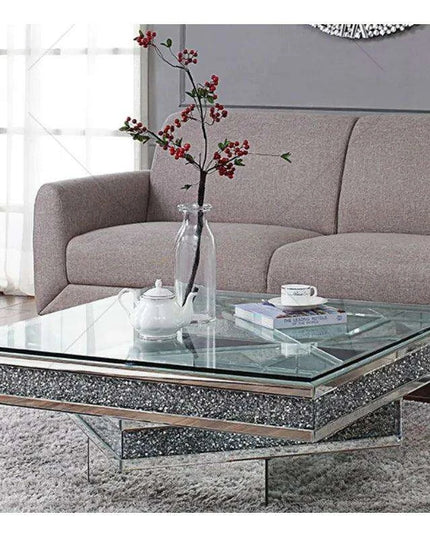 Glamorous Broken Diamond Mirror Coffee Table for Modern Living Rooms