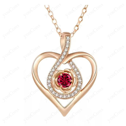 Birthstone Heart Pendant Necklace — Personalised Fine Jewellery Gift for Her