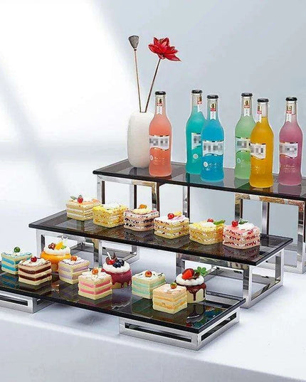 Elegant Stainless Steel Tea Buffet Stand for Sophisticated Entertaining