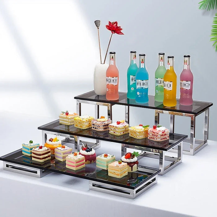 Elegant Stainless Steel Buffet Display Stand for Effortless Tea Time Entertaining