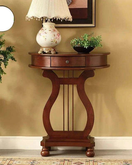 Scandinavian Inspired Solid Wood Console Table with Drawer - Elegant Entryway Addition