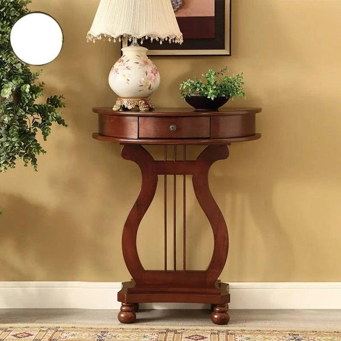 Scandinavian Inspired Solid Wood Console Table with Drawer - Elegant Entryway Addition