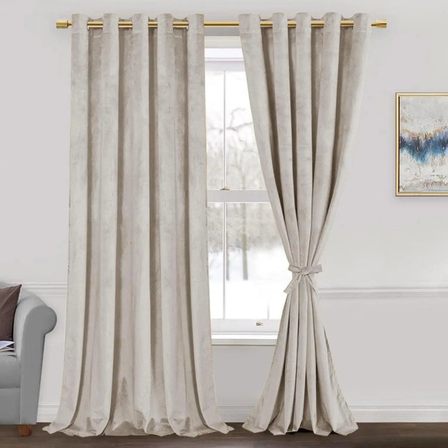 byetee Velvet Room Darkening Curtains - 400cm Height, 70-90% Blackout