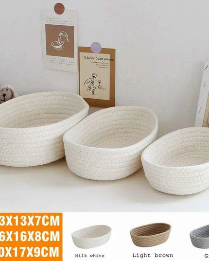 Scandinavian-Style Cotton Rope Desktop Storage Baskets - Chic Organization Solutions