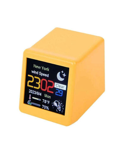 Mini Smart WiFi Weather Station Clock with Customizable GIFs and Digital Photo Album for Home Office Decor