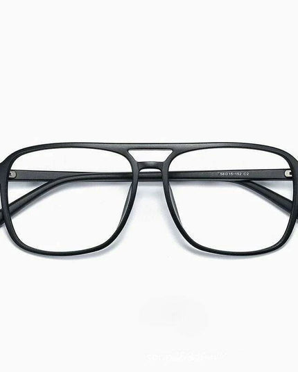 Retro Oversized Black Glasses with Clear Frame - Lightweight TR90 Construction