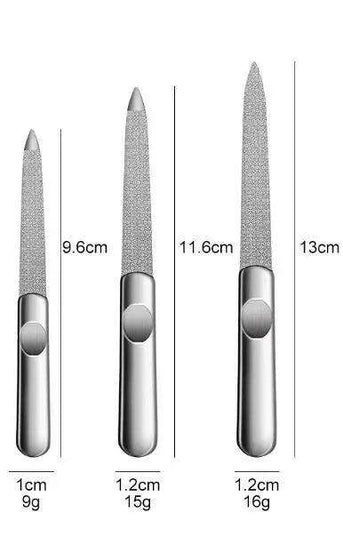 Salon-Worthy Nails Made Easy with Stainless Steel Nail File Set - 3 Sizes