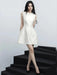 Backless A-line Mini Evening Dress with Bowknot