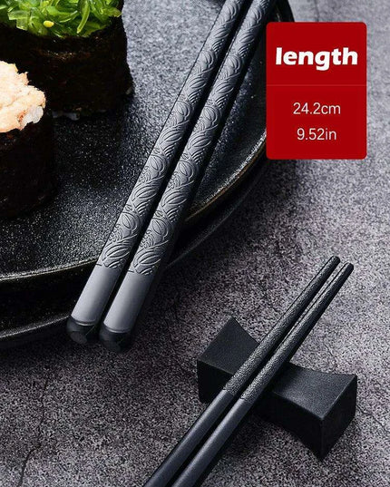 Elegant Black Sakura Fiber Chopsticks - Perfect for Sushi & Noodle Lovers