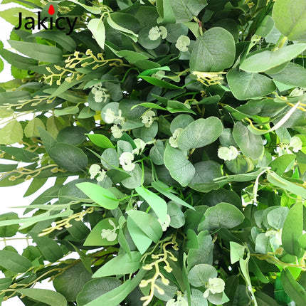 Artificial Flower Row Green Plant Leaf Wreath Table Flowers Strip Runn