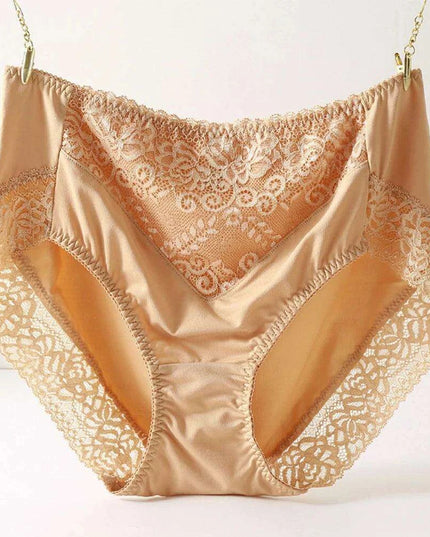 Chic Plus Size High Waist Floral Lace Briefs - Comfortable 3XL Women's Underwear