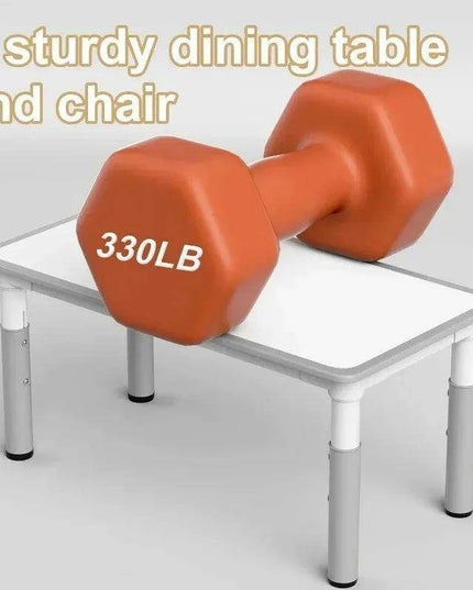 Grey Adjustable Kids' Art Table and Chair Set with 6 Chairs and Creative Doodle Feature