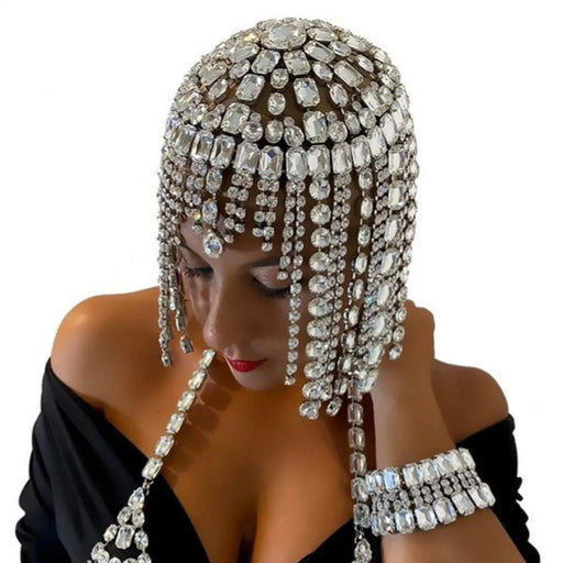 Glistening Rhinestone Forehead Chain for Special Occasions