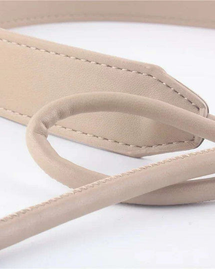 Chic Women's Leather Waist Belt with Stylish Knot Accent