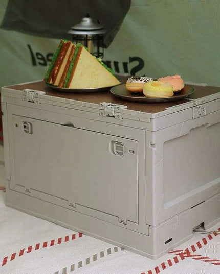 Multi-Functional Outdoor Gear Organizer with Integrated Table Access