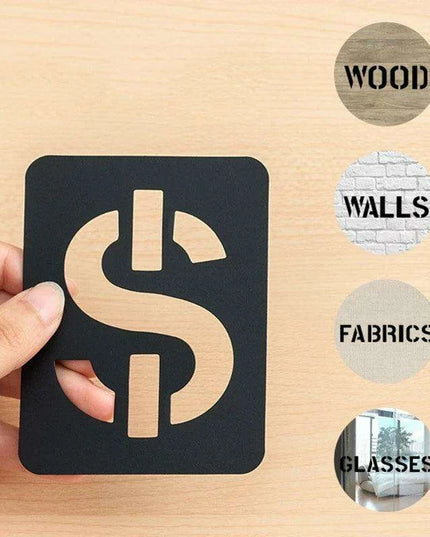 Creative 42-Piece Stencil Kit for Letters, Numbers, and Symbols - Perfect for DIY Home Decor and Artistic Creations