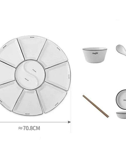 Sophisticated White Crescent Ceramic Dining Set - European Elegance for Every Occasion