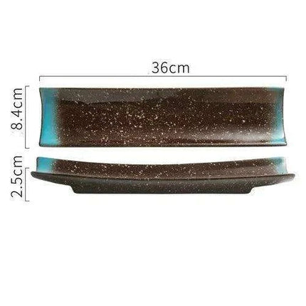 Elegant Japanese Ceramic Rectangular Plate Set for Sushi, Hot Pot, and Side Dishes