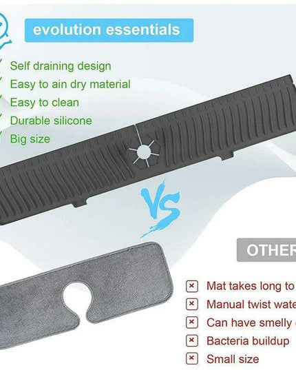 Versatile Silicone Splash Guard Mat with Drip Catcher for Kitchen and Bath