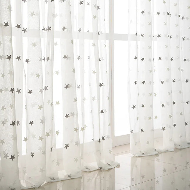ANFEI White Lace Sheer Curtain - Embroidered Cotton for Living Room/Be