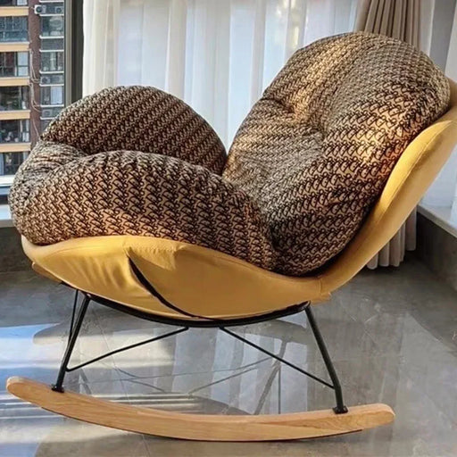 Velvet Upholstered Rocking Chair - Modern Nordic Style Luxury Lounge Furniture