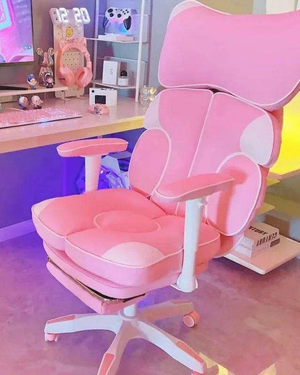 Nordic Luxe Gaming Chair with Genuine Leather and 360-Degree Swivel