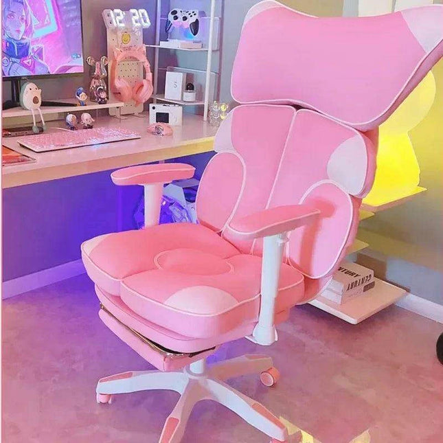 Nordic Luxe Gaming Chair with Genuine Leather and 360-Degree Swivel