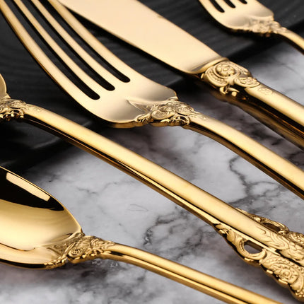 Gold-Finish 18/10 Stainless Steel Flatware — Individual Pieces | Très Elite