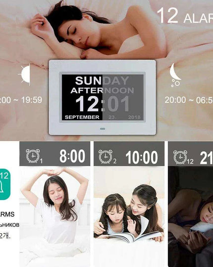 Multilingual Digital Alarm Clock with 12 Reminder Functions – Perfect for Work, Planning, and Senior Support