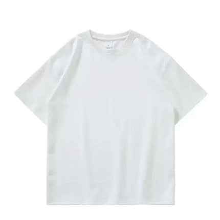 Premium 500g Pure Cotton Short Sleeve T-Shirt with Reinforced Neckline in Classic Black and White