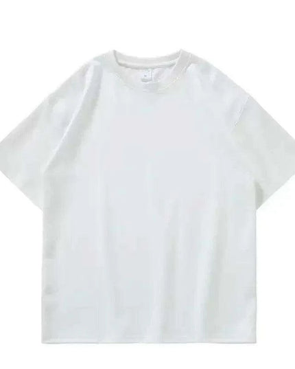 Premium 500g Pure Cotton Short Sleeve T-Shirt with Reinforced Neckline in Classic Black and White