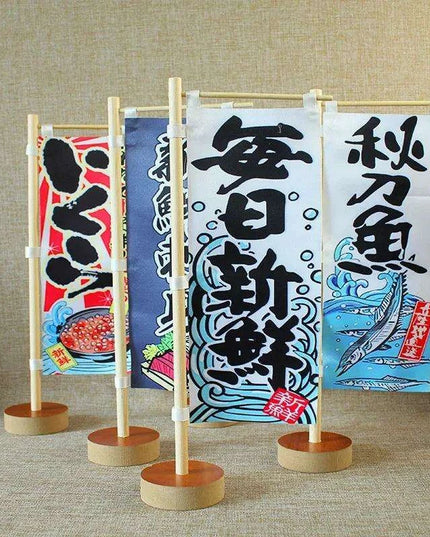 Japanese Sushi Bar Decorative Mini Knife Flags - Premium Quality Waterproof Signage for Authentic Restaurant Ambiance