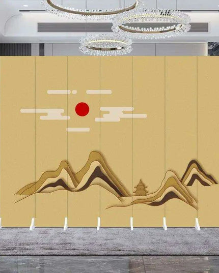 Contemporary Dual-Sided Mobile Folding Screen for Stylish Space Division