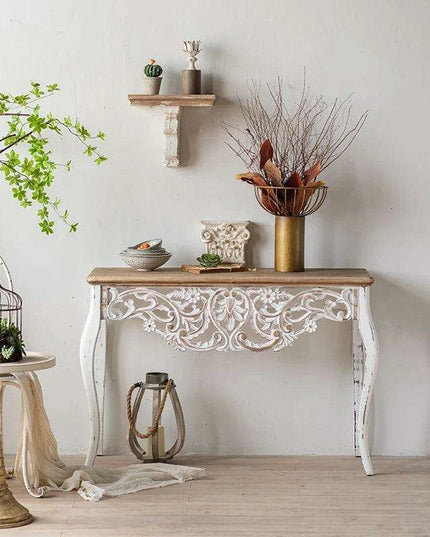 Classic American Solid Wood Entryway Table - Timeless Elegance for Your Home