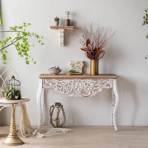 Classic American Solid Wood Entryway Table - Timeless Elegance for Your Home