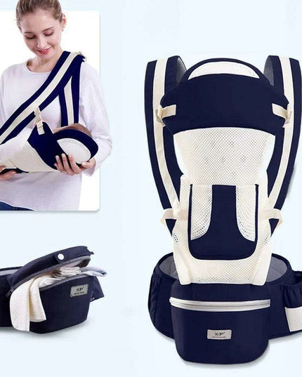 Multifunctional Ergonomic Baby Carrier with Hipseat and Kangaroo Wrap for Infants and Toddlers