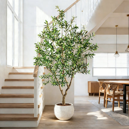 6Ft / 7Ft / 8Ft Large Faux Artificial Olive Tree Lifelike Tall Decorative Plant For Home & Outdoor Decoration 6ft-7ft-8ft-large-faux-artificial-olive-tree-lifelike-tall-decorative-plant-for-home-outdoor-decoration