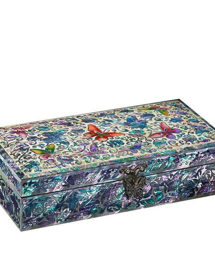 Exquisite Mother of Pearl Butterfly Keepsake Box with Elegant Lid