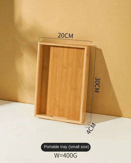 Japanese Bamboo Rectangular Serving Tray Set for Tea and Fruits - Elegant Design