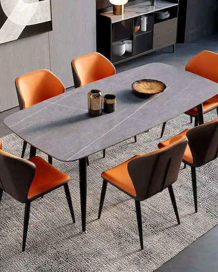 Elegant Nordic Genuine Leather Dining Chair with Modern Flair