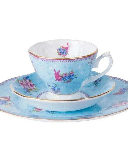 Charming Rabbit Elegance: European Royal Bone China Tea Set