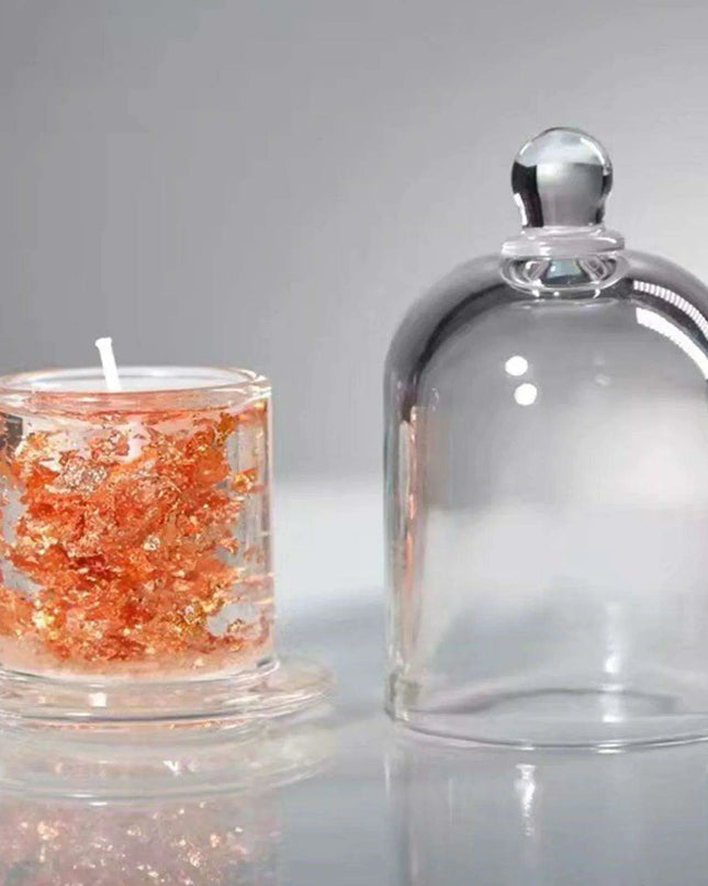 Elegant Glass Tealight Holder with Protective Dome for Timeless Home Decor