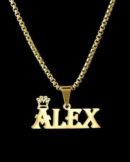 Personalized Unisex Stainless Steel Name Necklace with Chunky Chain